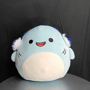 Squisnallow Cute Blue and White Plush Toy 7”pre owned Exellent condition